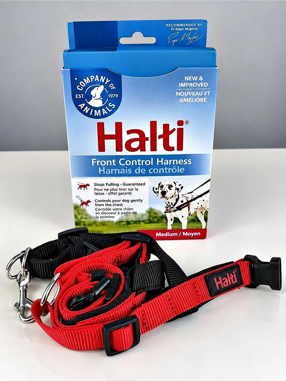 Halti Front Control No-Pull Dog Harness Medium Red Black